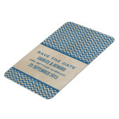 Chic Zickzack Save the Date Magnet, blau Magnet (Linke Seite)