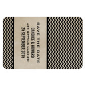 Chic Zickzack Save the Date Magnet, Ebony Magnet (Horizontal)