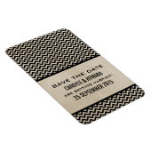 Chic Zickzack Save the Date Magnet, Ebony Magnet (Rechte Seite)