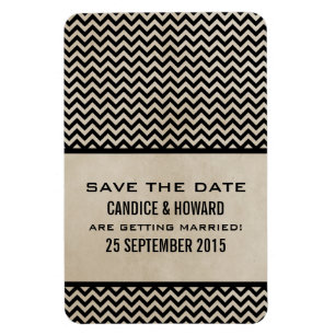Chic Zickzack Save the Date Magnet, Ebony Magnet