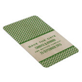 Chic Zickzack Save the Date Magnet, Green Magnet (Rechte Seite)