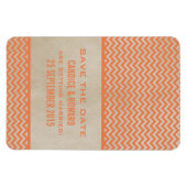 Chic Zickzack Save the Date Magnet, Orange Magnet (Horizontal)