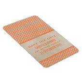 Chic Zickzack Save the Date Magnet, Orange Magnet (Rechte Seite)