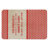Chic Zickzack Save the Date Magnet, Red Magnet (Horizontal)