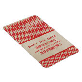 Chic Zickzack Save the Date Magnet, Red Magnet (Rechte Seite)