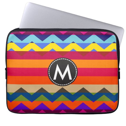 Chic Zickzack Stripes Muster #4 Laptopschutzhülle (Vorderseite)