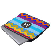 Chic Zickzack Stripes Muster #8 Laptopschutzhülle (Vorne Knopf)