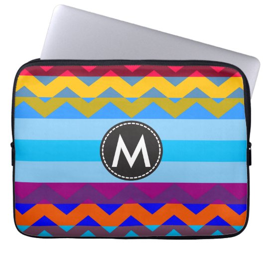 Chic Zickzack Stripes Muster #8 Laptopschutzhülle (Vorderseite)