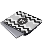 Chic Zickzack Stripes Muster Laptopschutzhülle (Vorne Knopf)