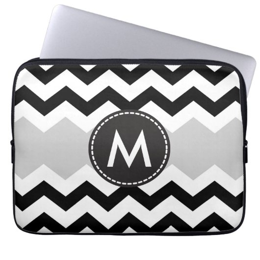 Chic Zickzack Stripes Muster Laptopschutzhülle (Vorderseite)