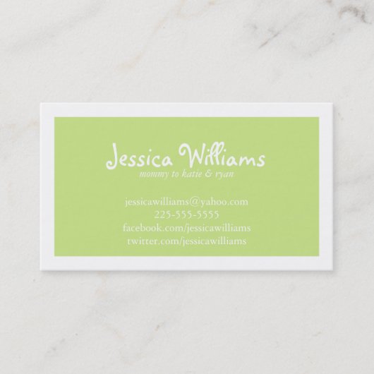 Chic Zickzack Telefonnummerkarte (Vorderseite)