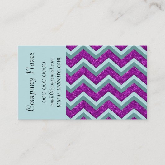 Chic Zickzack ZigZag Muster Business Card Visitenkarte (Vorderseite)