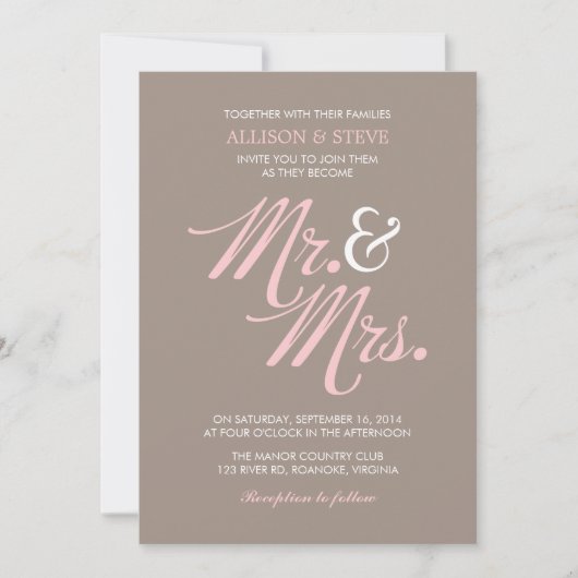 Chic Zigzags Pattern Hochzeit Einladung (Vorderseite)
