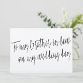 Chic "Zu meinem Schwager an meinem Hochzeitstag" (Stehend Vorderseite)