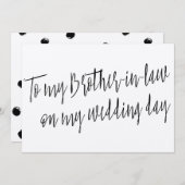 Chic "Zu meinem Schwager an meinem Hochzeitstag" (Vorne/Hinten)