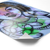 Chica con gato fotodruck (Ecke)