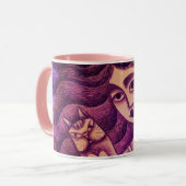Chica con su gato tasse (Vorderseite Links)