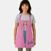 Chica con vaqueros y chaqueta rosa schürze (Insitu)