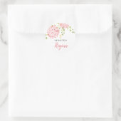 Chica de bautismo Flores rosadas Pegatina redondo Runder Aufkleber (Tasche)