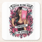 Chica Rechteckiger Pappuntersetzer (Vorderseite)