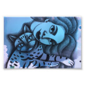 Chica y su gato fotodruck (Vorne)