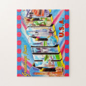 Chicago 11x14 Colorful  Postcard Puzzle (Vertikal)