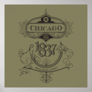 Chicago 1837 Vintag Poster