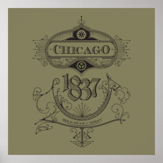 Chicago 1837 Vintage Poster