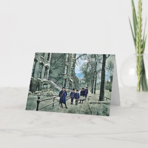 Chicago 1898 Kinder im Winter Snow Lincoln Park Feiertagskarte