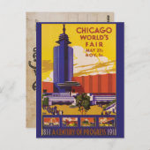 Chicago 1933 Weltmesse Vintage Postkarte (Vorne/Hinten)