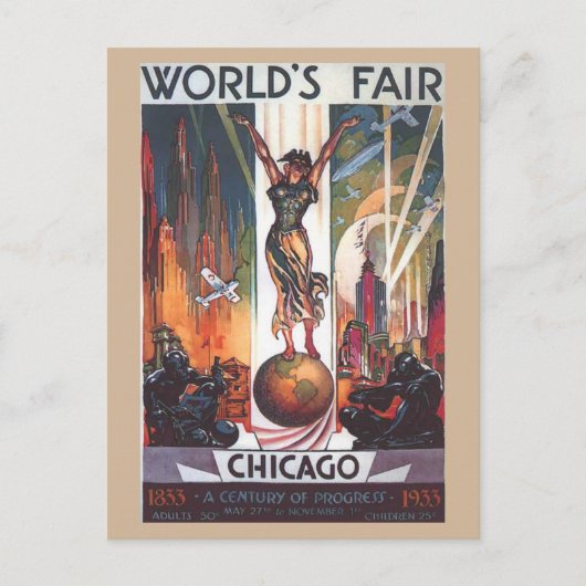 Chicago 1933 Weltmesse Vintage Postkarte (Vorderseite)