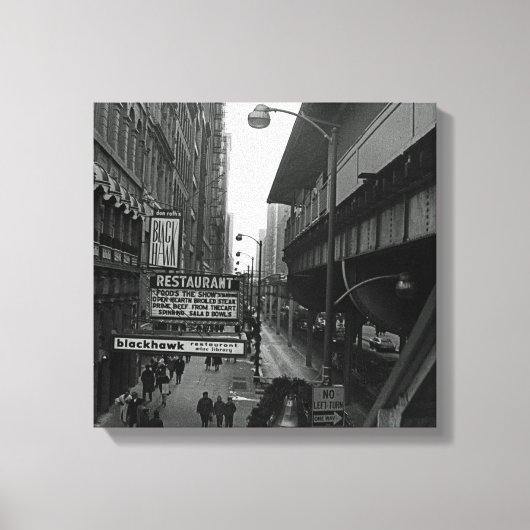 Chicago 1960er Blackhawk Restaurant Sign Street Leinwanddruck (Vorderseite)