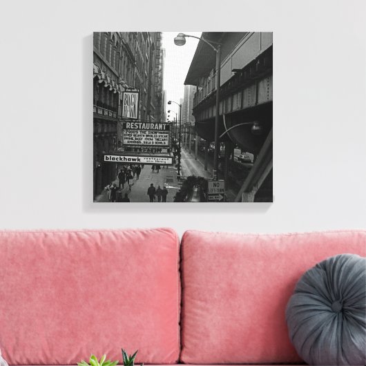 Chicago 1960er Blackhawk Restaurant Sign Street Leinwanddruck (Insitu (Wohnzimmer))