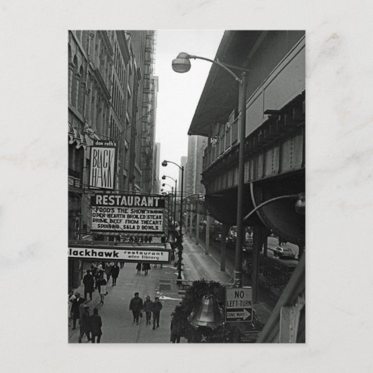Chicago 1960er Blackhawk Restaurant Sign Street Postkarte (Vorderseite)