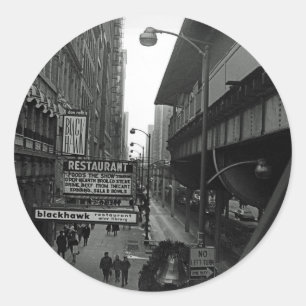 Chicago 1960er Blackhawk Restaurant Sign Street Runder Aufkleber