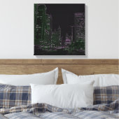 Chicago 1967 Michigan Avenue Neon Night Glow Foto Leinwanddruck (Insitu (Schlafzimmer))