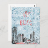 Chicago 2021 Skyline Happy Holidays Postcard Postkarte (Vorne/Hinten)