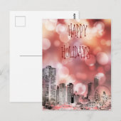 Chicago 2021 Skyline Happy Holidays Postkarte (Vorne/Hinten)