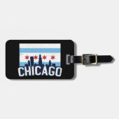 Chicago 4 Stars Vintage Reisen Stadt Gepäckanhänger (Vorderseite horizontal)