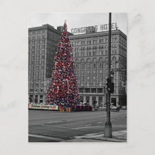 Chicago 60's Colorsplash Christmas Congress Hotel Feiertagspostkarte
