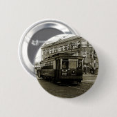 CHICAGO 63RD UND WESTERN 1952 TROLLEY ART SEPIA BUTTON (Vorne & Hinten)
