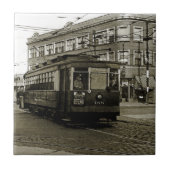 CHICAGO 63RD UND WESTERN 1952 TROLLEY ART SEPIA FLIESE (Vorderseite)