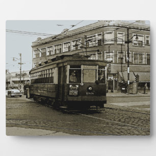 CHICAGO 63RD UND WESTERN 1952 TROLLEY ART SEPIA FOTOPLATTE