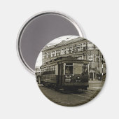 CHICAGO 63RD UND WESTERN 1952 TROLLEY ART SEPIA MAGNET (Vorderseite/Rückseite)