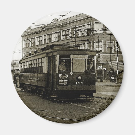 CHICAGO 63RD UND WESTERN 1952 TROLLEY ART SEPIA MAGNET (Vorne)