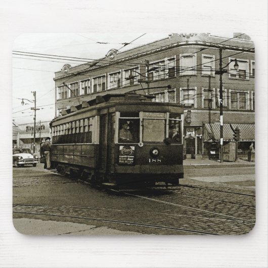 CHICAGO 63RD UND WESTERN 1952 TROLLEY ART SEPIA MOUSEPAD (Vorne)