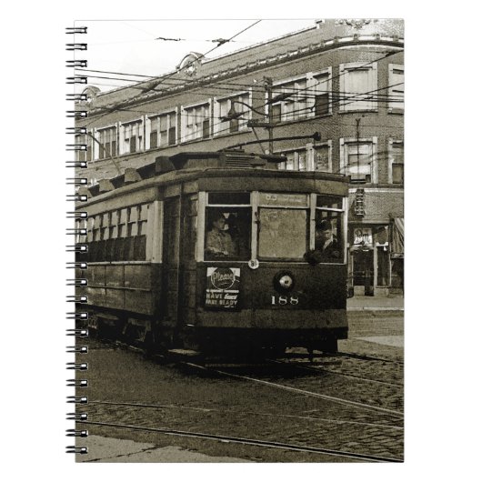 CHICAGO 63RD UND WESTERN 1952 TROLLEY ART SEPIA NOTIZBLOCK (Vorderseite)