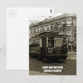 CHICAGO 63RD UND WESTERN 1952 TROLLEY ART SEPIA POSTKARTE (Vorne/Hinten)