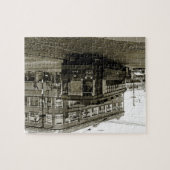 CHICAGO 63RD UND WESTERN 1952 TROLLEY ART SEPIA PUZZLE (Horizontal)