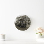 CHICAGO 63RD UND WESTERN 1952 TROLLEY ART SEPIA RUNDE WANDUHR (Zuhause)